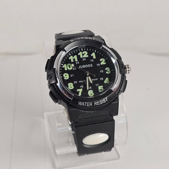 Juboos B-Sport Men's Analog Quartz Watch Black Green 37mm 30M Water Resistant - Picture 14 of 14